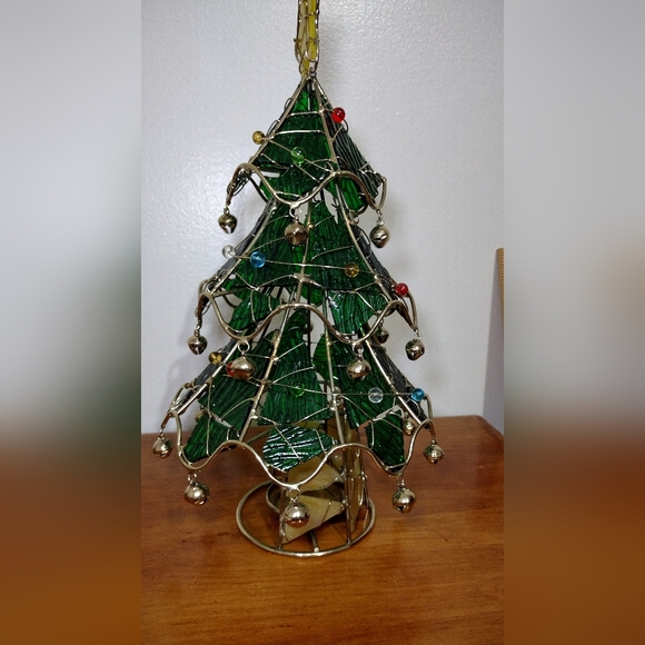 Stained Glass Christmas Tree tea light CANDLE HOLDER - Picture 3 of 8